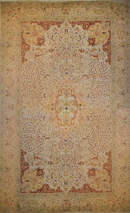 Mina-Khani - Birds of Paradise Carpet | 20'3" x 12' | Home Decor | Silk & Wool Area Rug