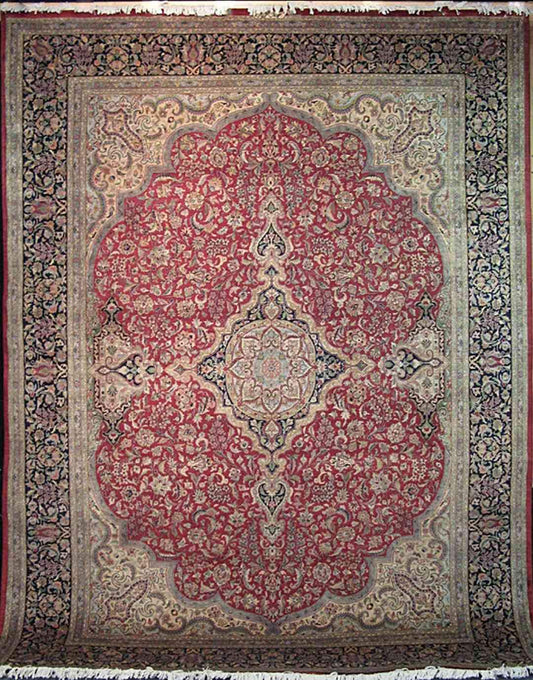 Hispahan Silk Carpet | 11'10" x 9'10" | Home Decor | Silk Area Rug