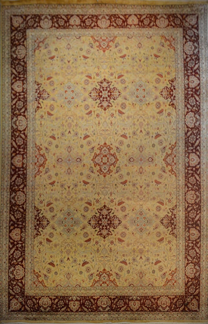 Ghoum - Oveisi Gardens Carpet | 17'7" x 11'4" | Home Decor | Silk & Wool Area Rug