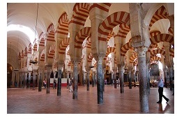 Interior of the Great Mosque of Cordoba in Spain